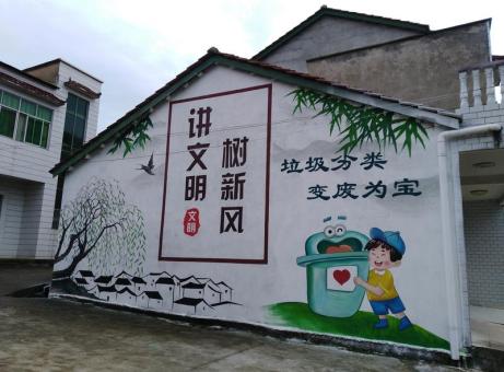  九寨沟墙绘是现在流行的墙体广告
