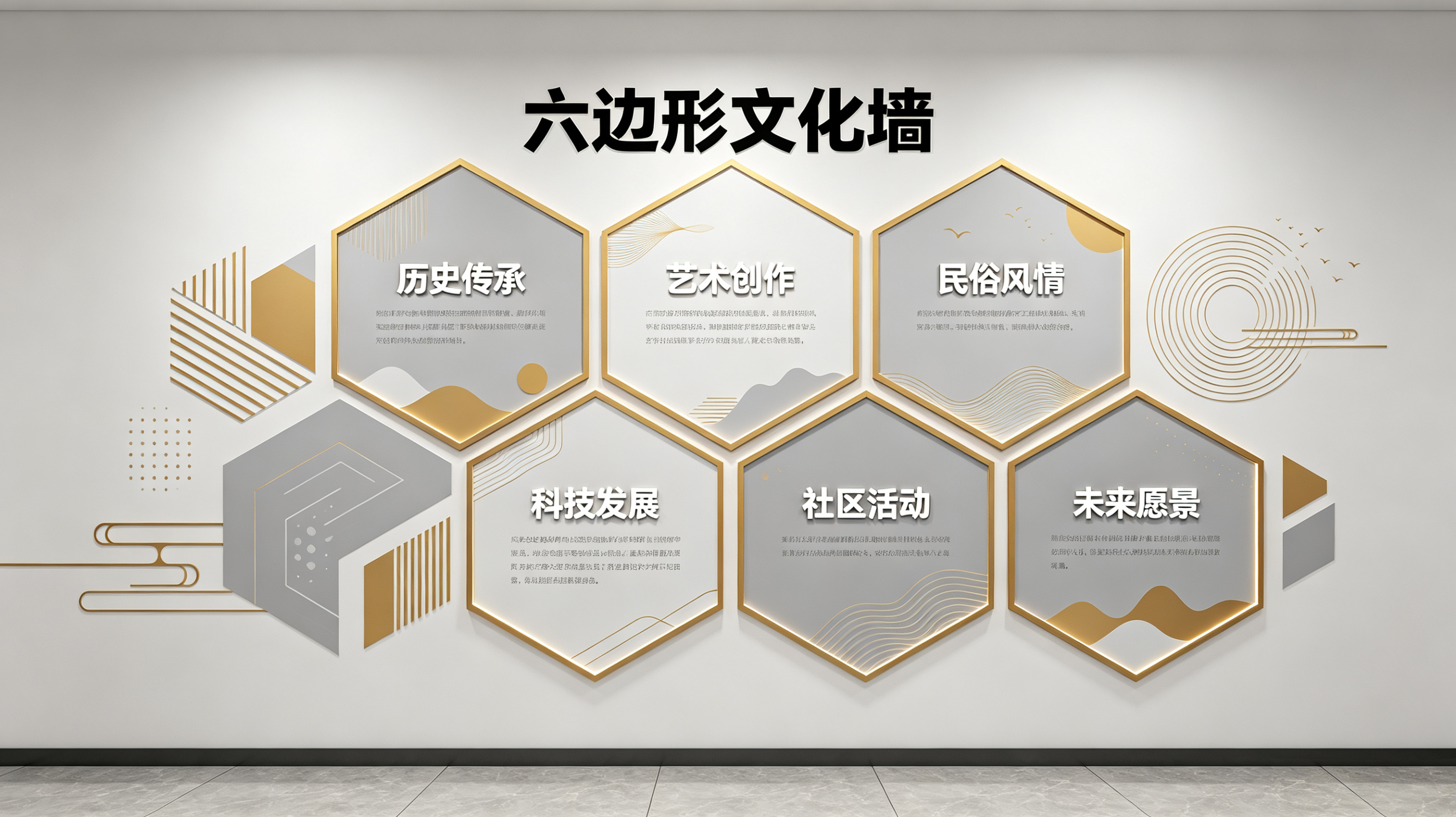  九寨沟企业文化墙 | 六边形信息美学